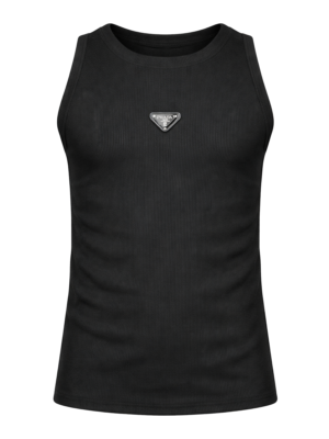 Men’s Ribbed Sleeveless Gym Vest T-shirt Black