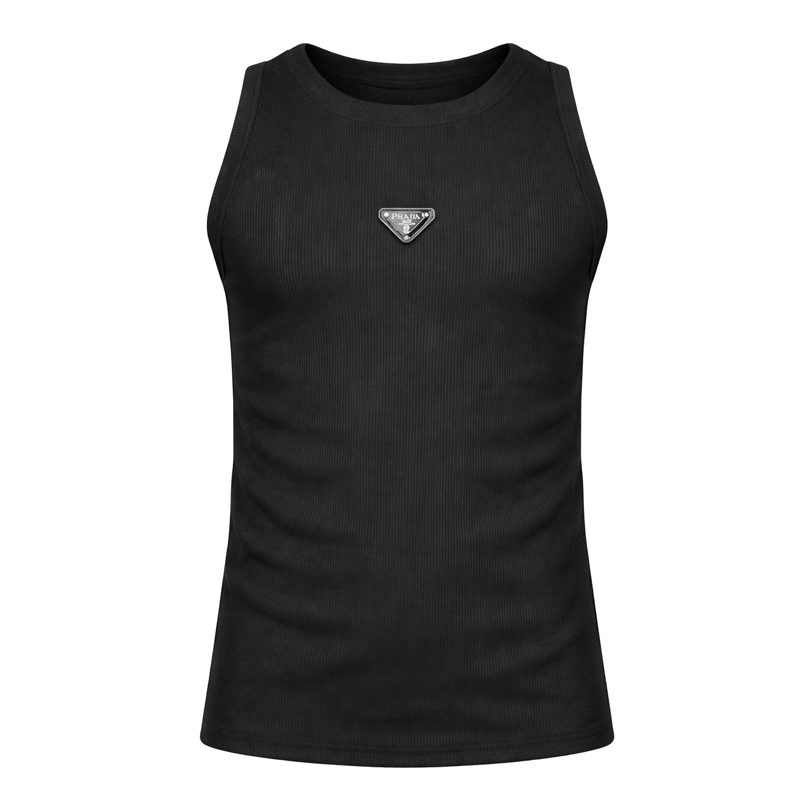 Men’s Ribbed Sleeveless Gym Vest T-shirt Black